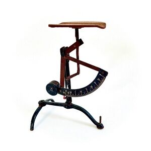 Vintage German Metal Postal Letter Balance Weigh Scale 6.25” Tall Up to 4 Oz.